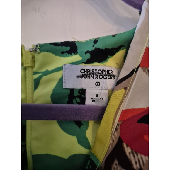 Christopher John Rogers Womens Dress 6 Target Yellow Floral Mini Ruffle Party - Picture 2 of 6